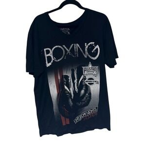 Kinetix Mens Black Boxing Sidekick Gym Saturday Nights 3 Rounds Shirt Size XL
